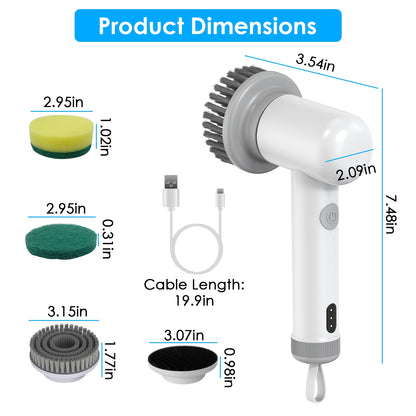 Scrubexa™ Electric Spin Scrubber – Cordless Power Cleaning Brush with 3 Heads
