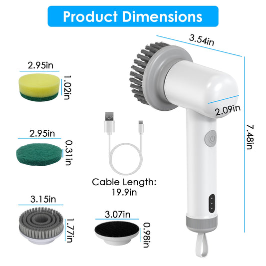 Scrubexa™ Electric Spin Scrubber – Cordless Power Cleaning Brush with 3 Heads