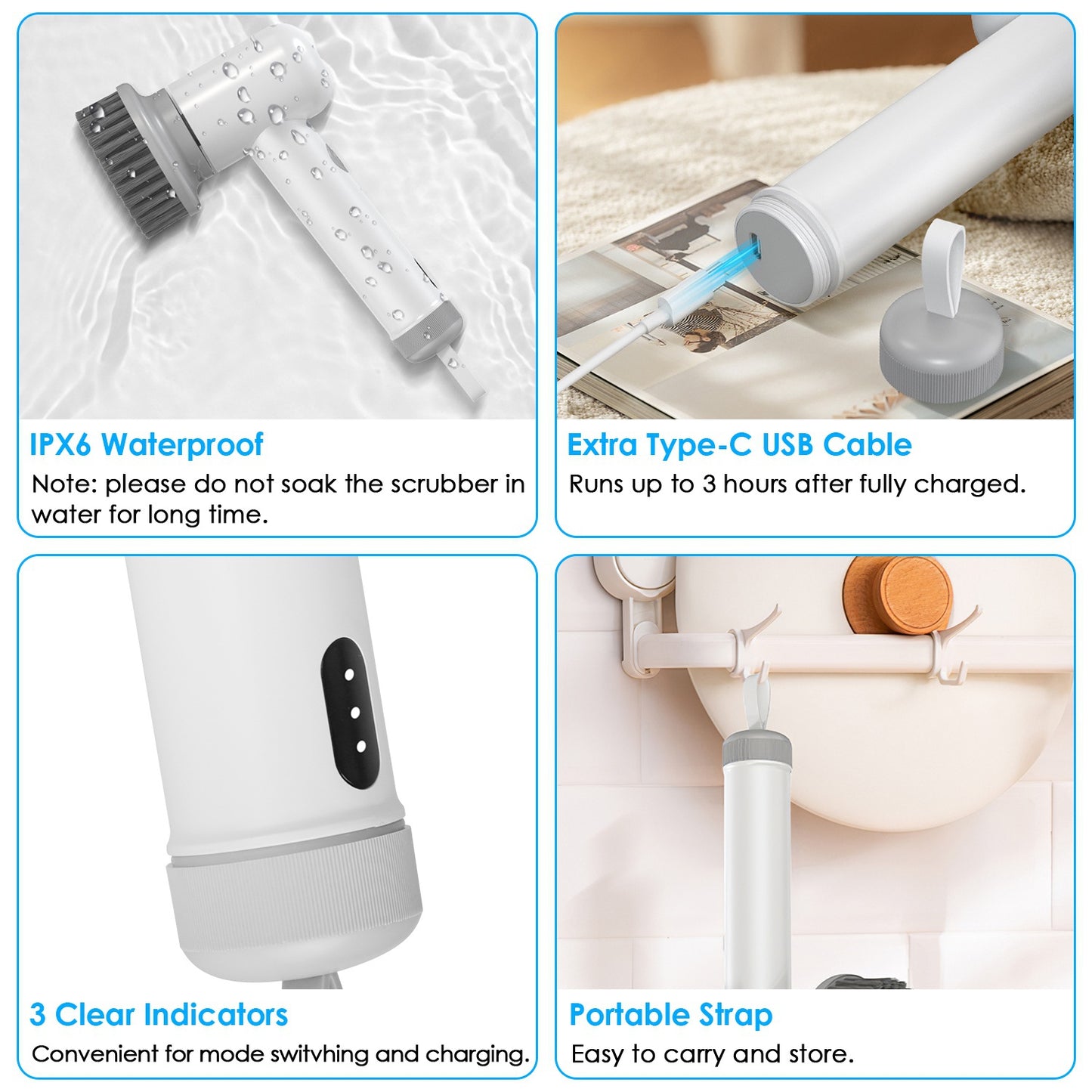 Scrubexa™ Electric Spin Scrubber – Cordless Power Cleaning Brush with 3 Heads