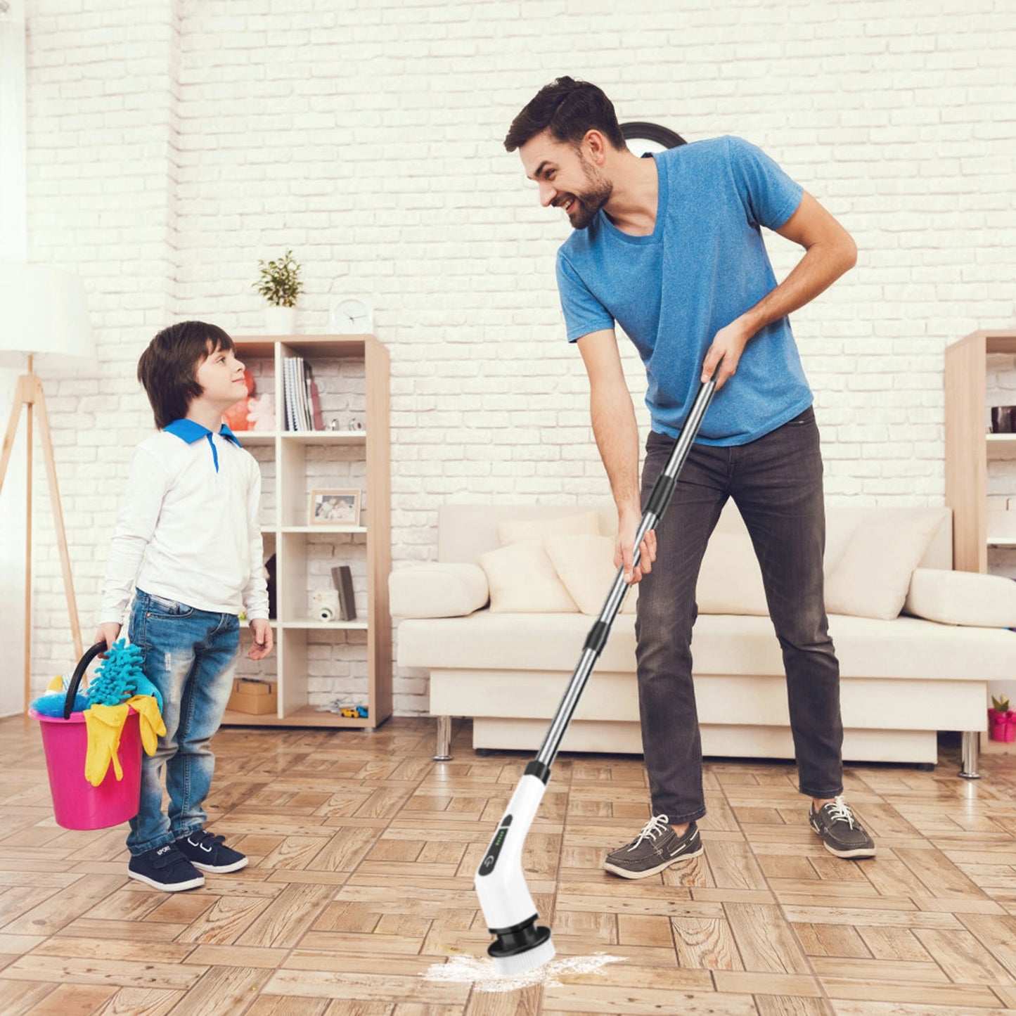 Scrubexa-Cordless Electric Spin Scrubber – Rechargeable, 8 Heads, 2 Speeds